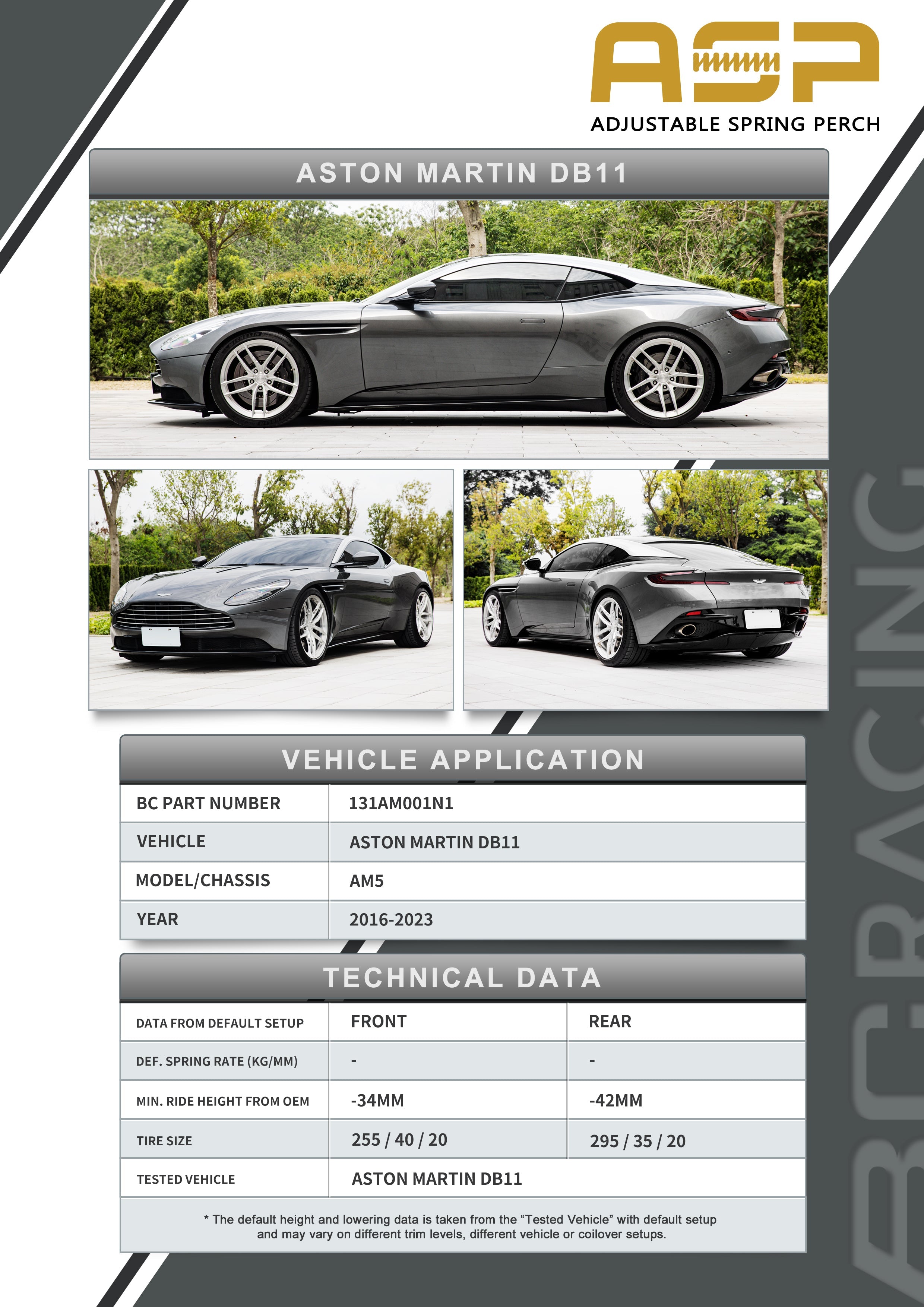 ASP Series: 16-23 Aston Martin DB11 (Without Front Camber)