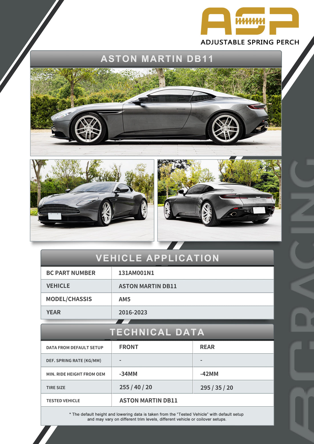 ASP Series: 16-23 Aston Martin DB11 (Without Front Camber)