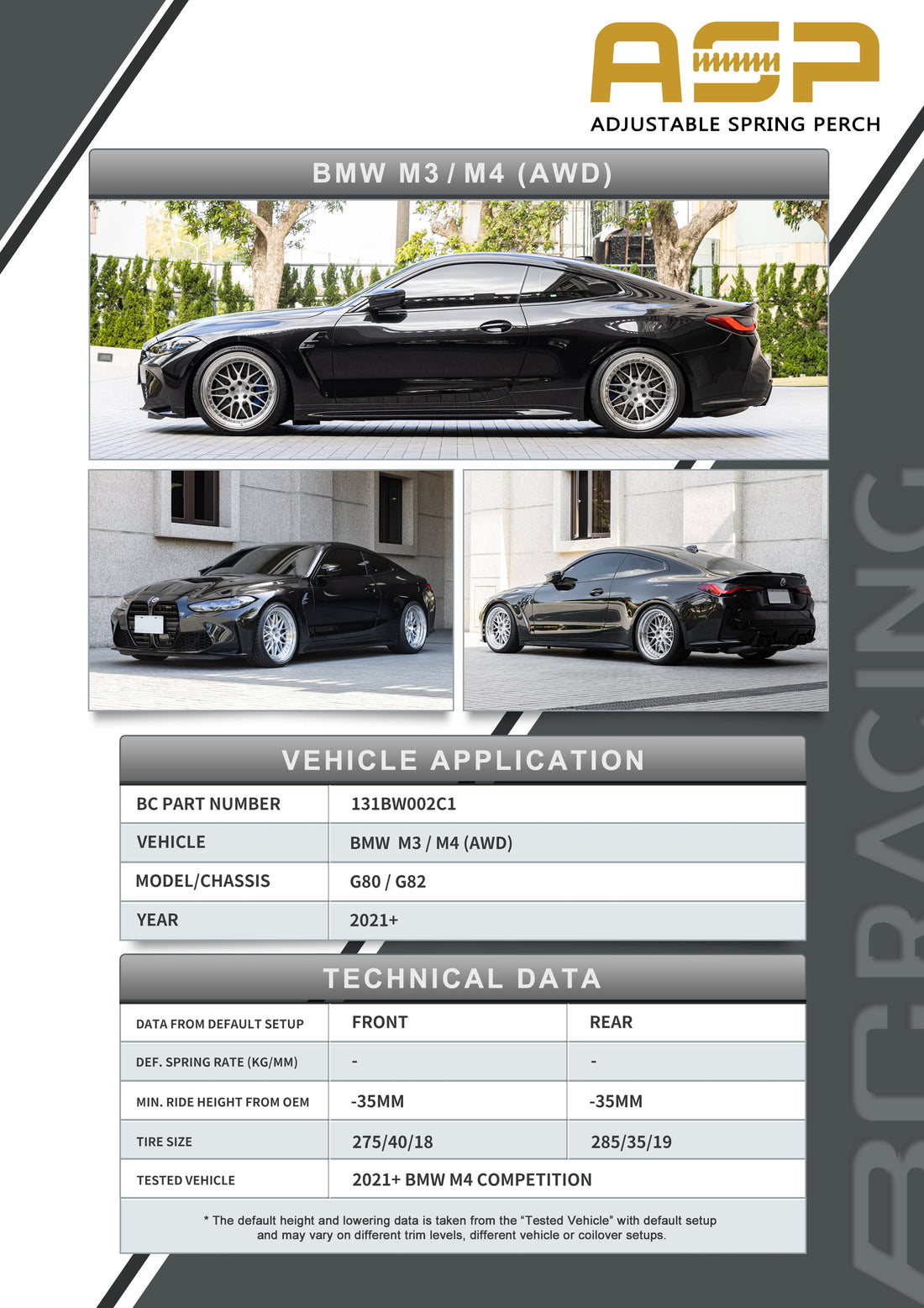 ASP Series: 21- BMW M3/M4 RWD/AWD (With Front Camber)