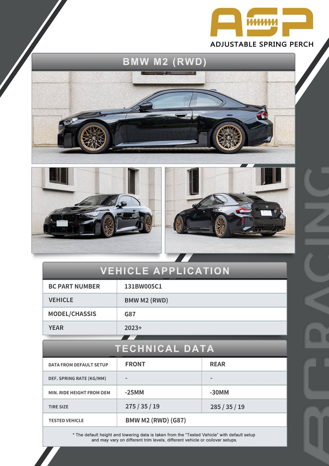 ASP Series: 23- BMW M2 RWD (With Front Camber)