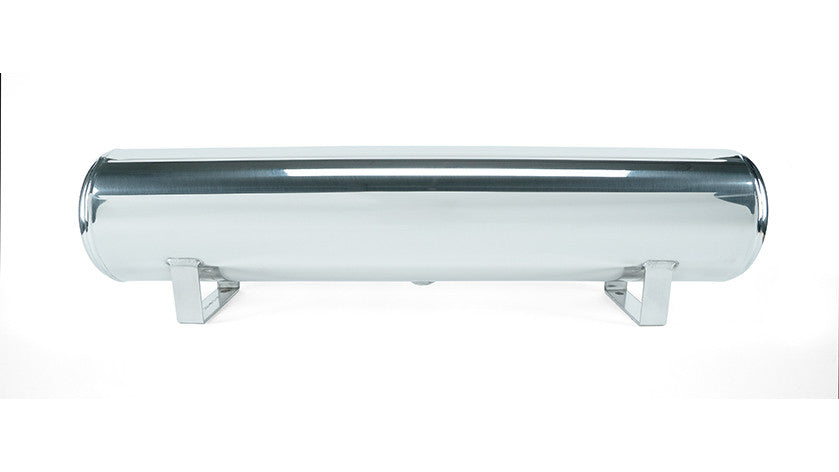 4 Gal. Polished Tank w/ Viair 444c chrome compressor, 1/4" & 3/8" fittings & tank mounting hardware - 27802