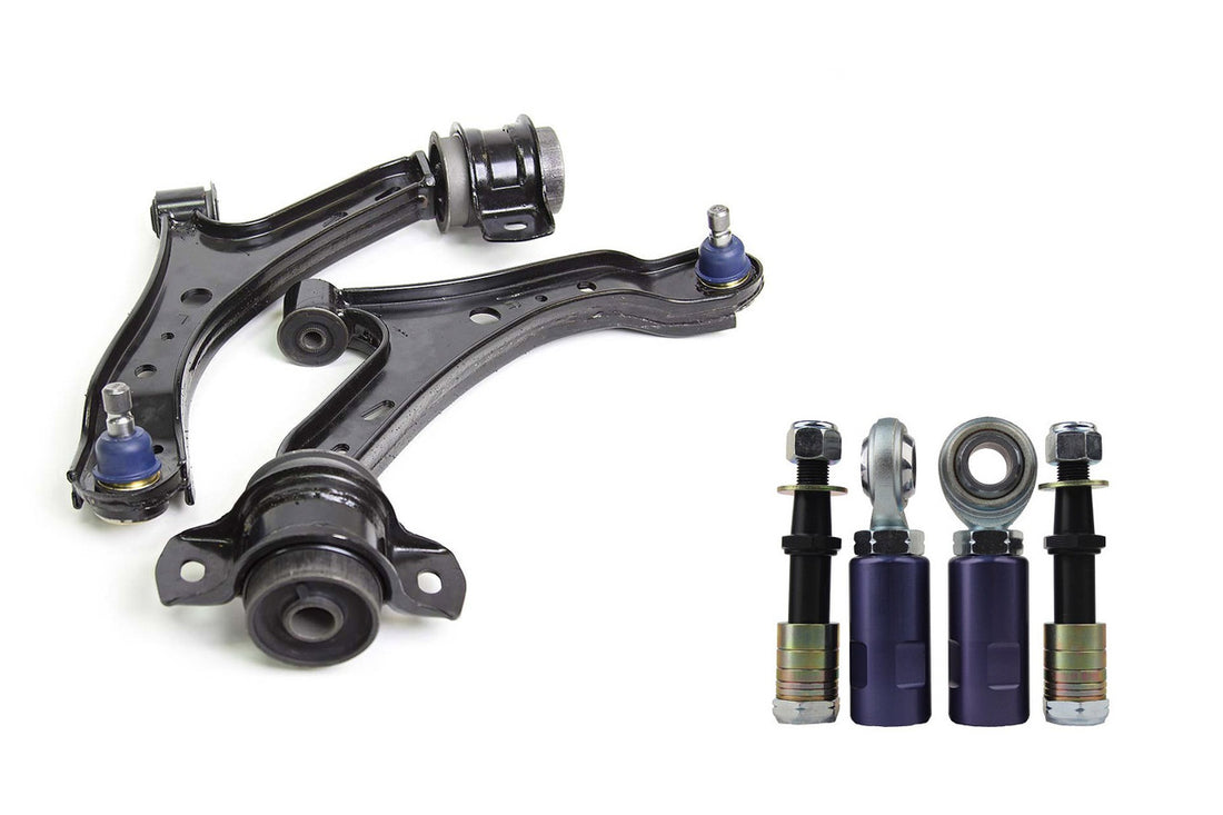 Steeda S197 Mustang Front Lower Control Arms with X5 Extended Ball Joints & Bumpsteer Kit Combo (2005-2010)
