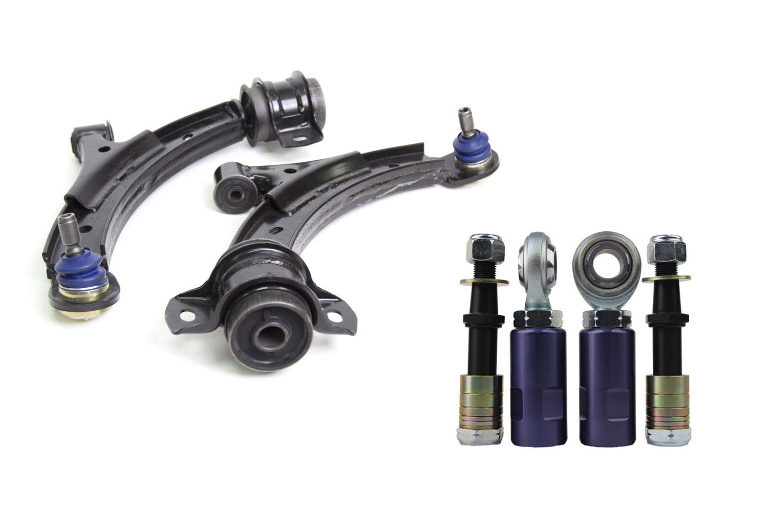 Steeda S197 Mustang Front Lower Control Arms with X11 Extended Ball Joints & Bumpsteer Kit Combo (2011-2014)