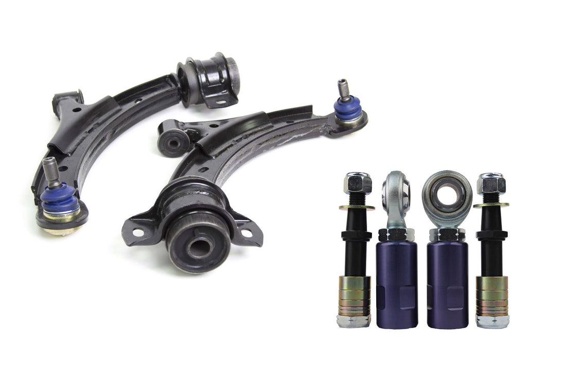 Steeda S197 Mustang Front Lower Control Arms with X11 Extended Ball Joints & Bumpsteer Kit Combo (2011-2014)