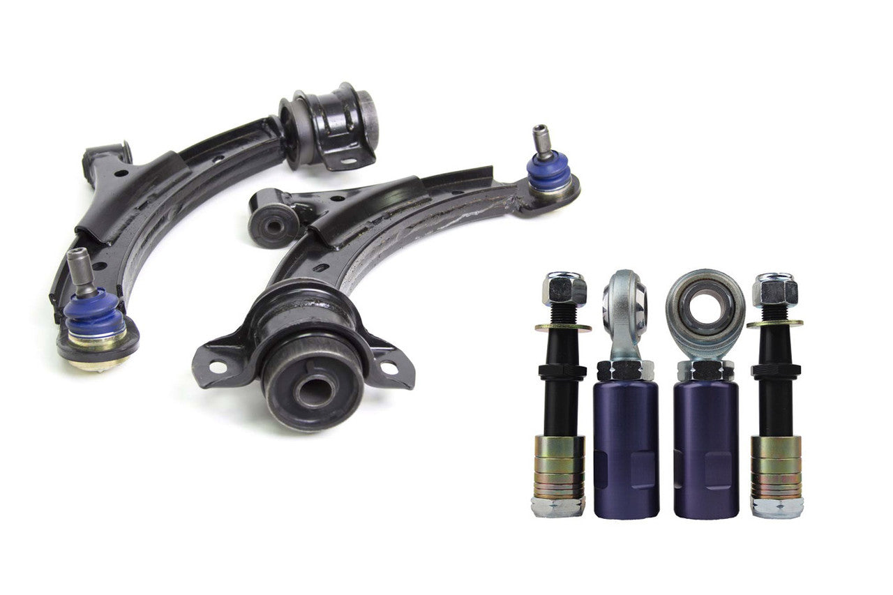 Steeda S197 Mustang Front Lower Control Arms with X11 Extended Ball Joints & Bumpsteer Kit Combo (2011-2014)
