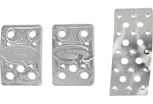 Steeda Mustang Manual Aluminum Pedal Covers - 3 Piece/Flat Gas (1979-2004)