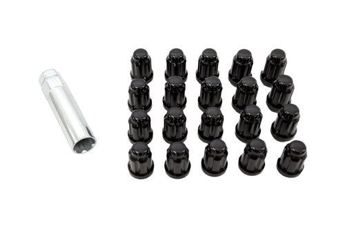 Steeda Mustang Splined Small Diameter Lug Nut Kit - Black (2015-2023)