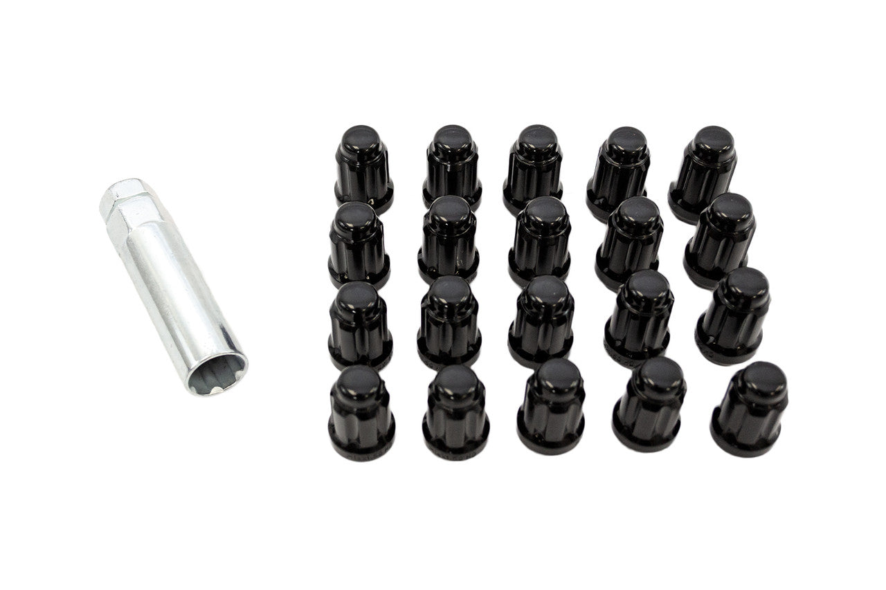 Steeda Mustang Splined Small Diameter Lug Nut Kit - Black (2015-2023)