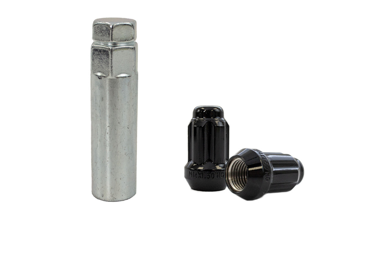 Steeda Mustang Splined Small Diameter Lug Nut Kit - Black (2015-2023)