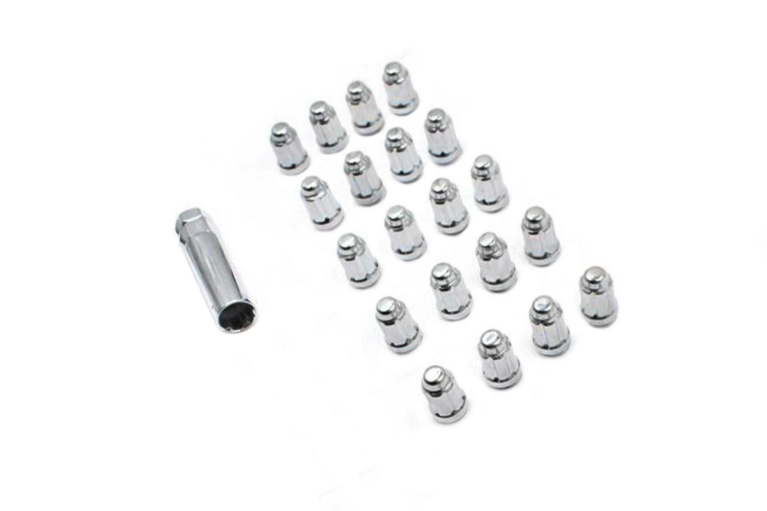 Steeda Mustang Splined Small Diameter Lug Nut Kit - Chrome (2015-2023)