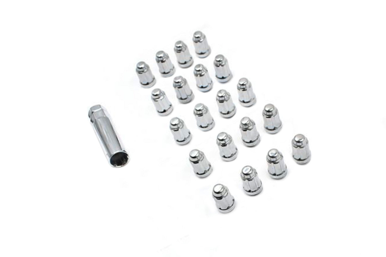 Steeda Mustang Splined Small Diameter Lug Nut Kit - Chrome (2015-2023)
