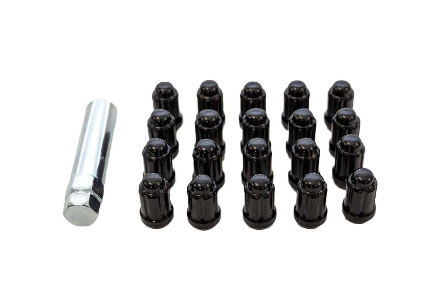 Steeda Mustang Splined Small Diameter Lug Nut Kit - Black (1979-2014)