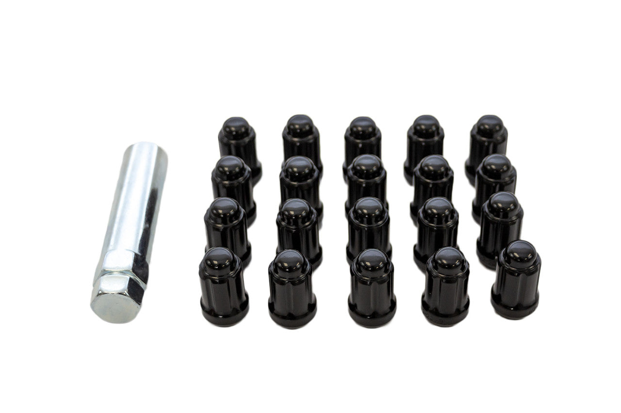 Steeda Mustang Splined Small Diameter Lug Nut Kit - Black (1979-2014)