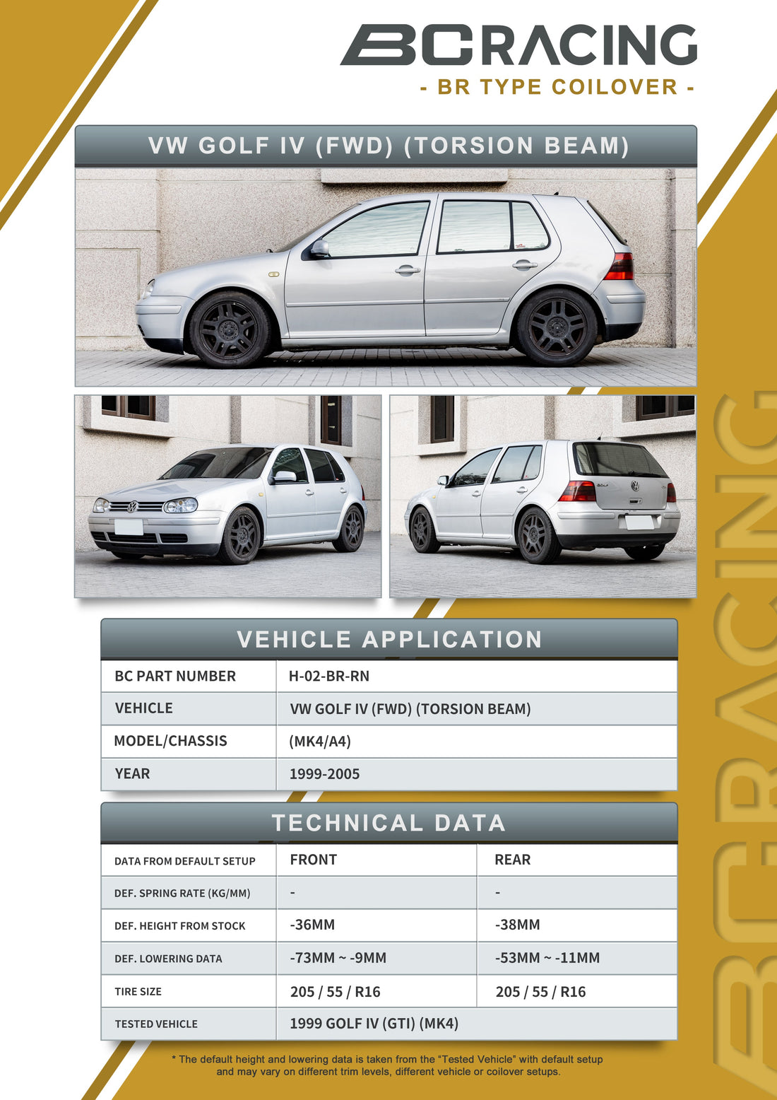 99.5-05 Volkswagen Golf (MK4) / 99-04 Volkswagen Jetta (MK4) / 98-10 Volkswagen New Beetle