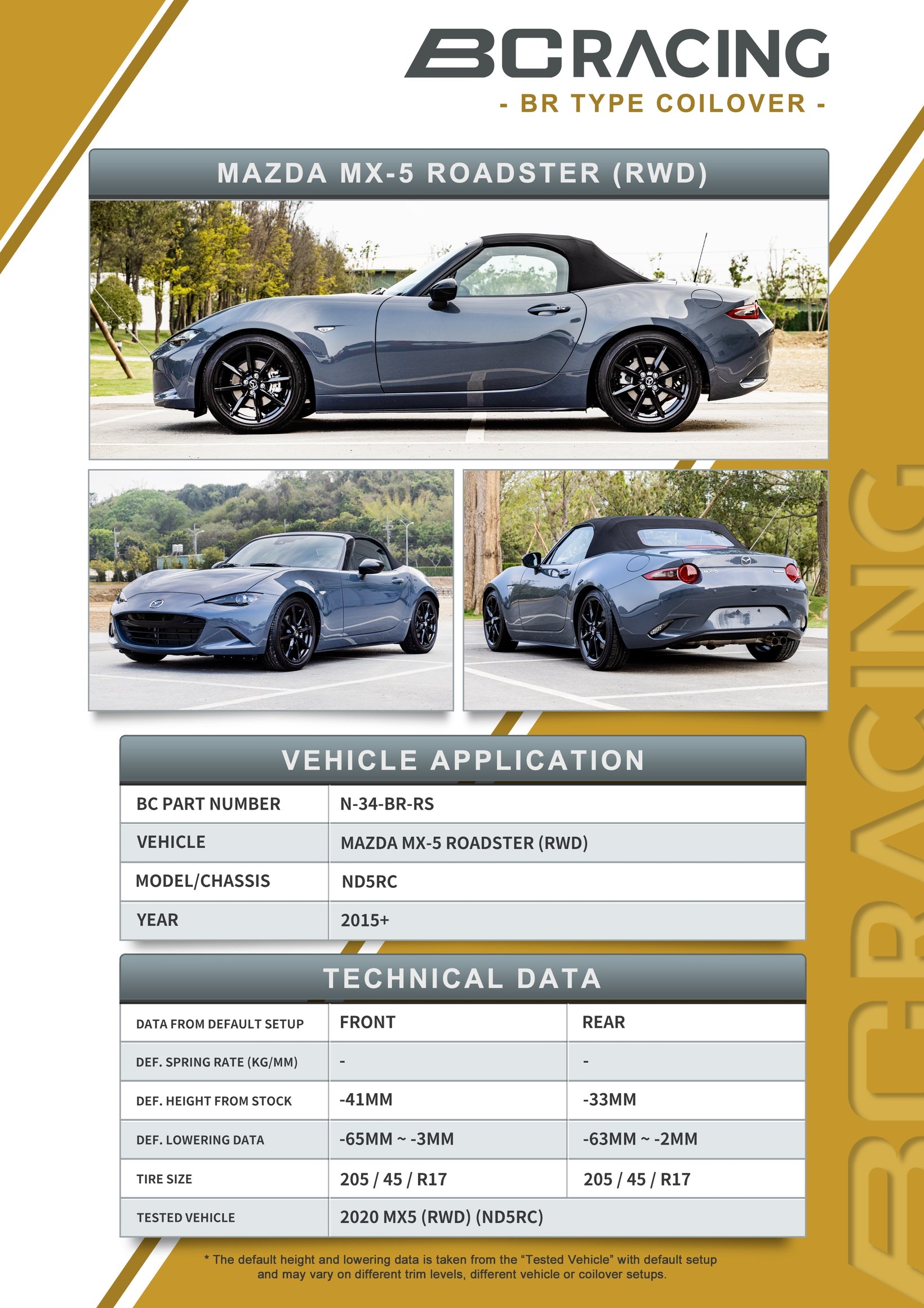 16-24 Mazda MX-5 ND Roadster - N-34-BR-RS