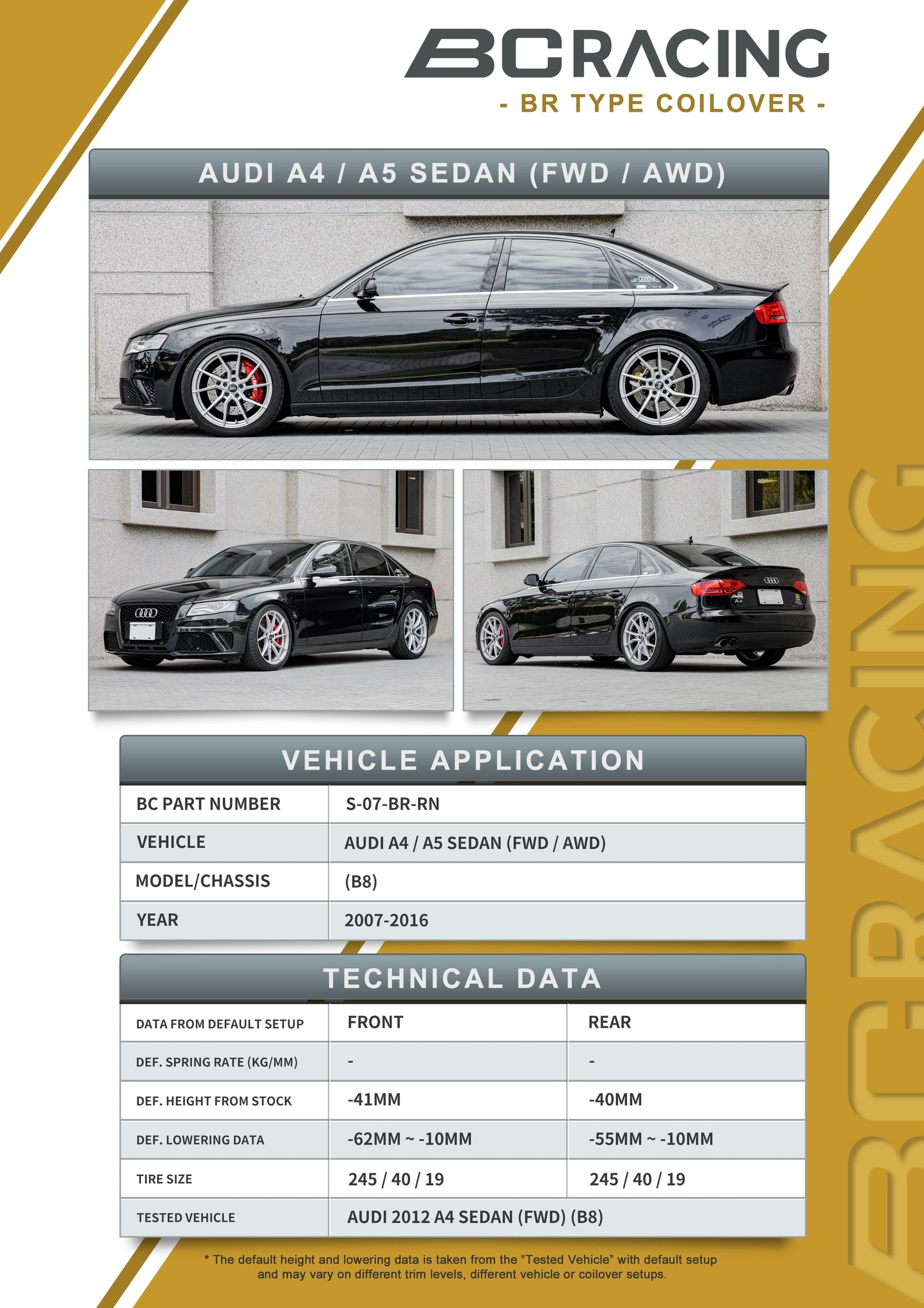 09-16 Audi A4 / S4 / A5 / S5 / RS5 (B8 - FWD / AWD) - S-07-BR-RN