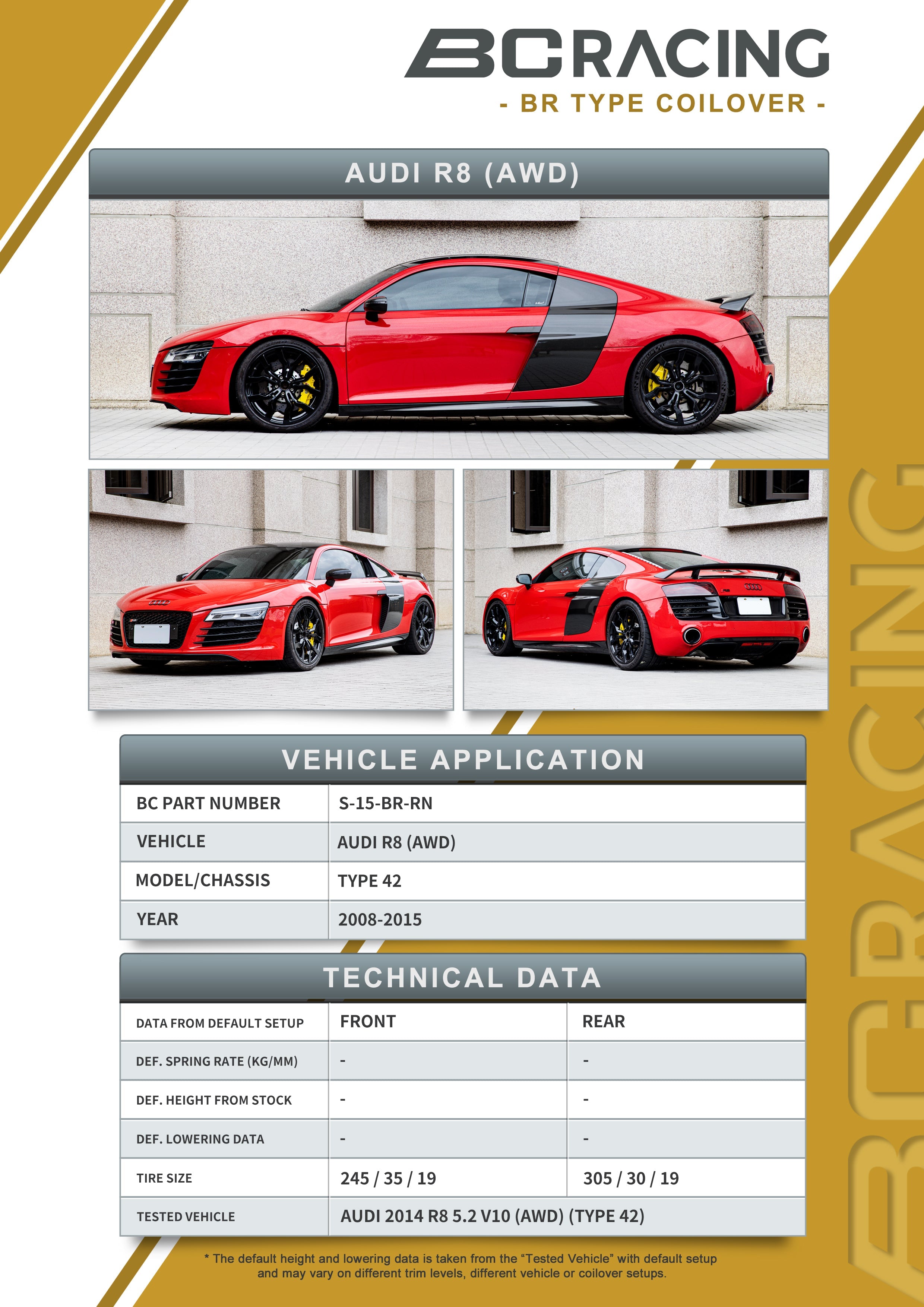 16-24 Audi R8 (AWD)