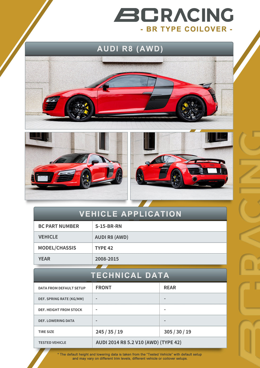 16-24 Audi R8 (AWD)