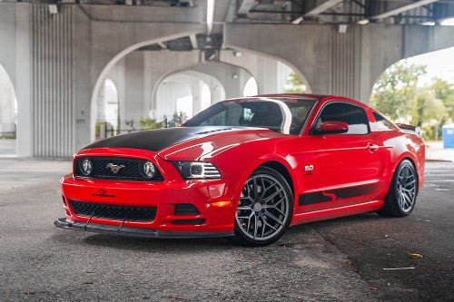 Steeda Mustang Trident Gloss Titanium Staggered Street Wheel Package - 19x10/11 (2005-2026)