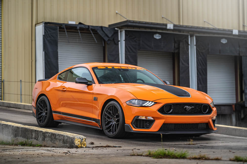 Steeda Mustang Trident Satin Black Square Wheel Package - 19x10 (2005-2026)