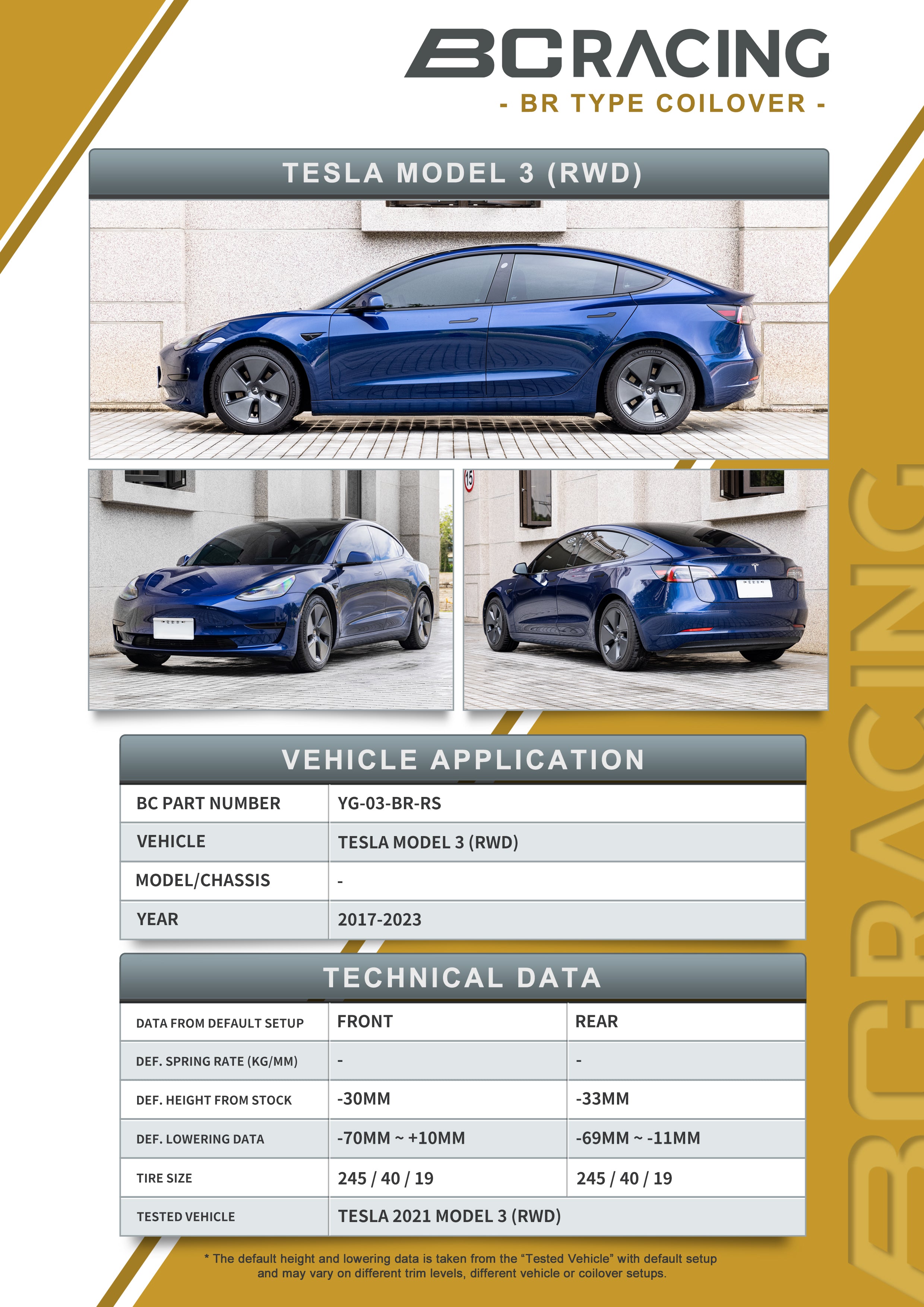 24+ Tesla Model 3 (RWD)