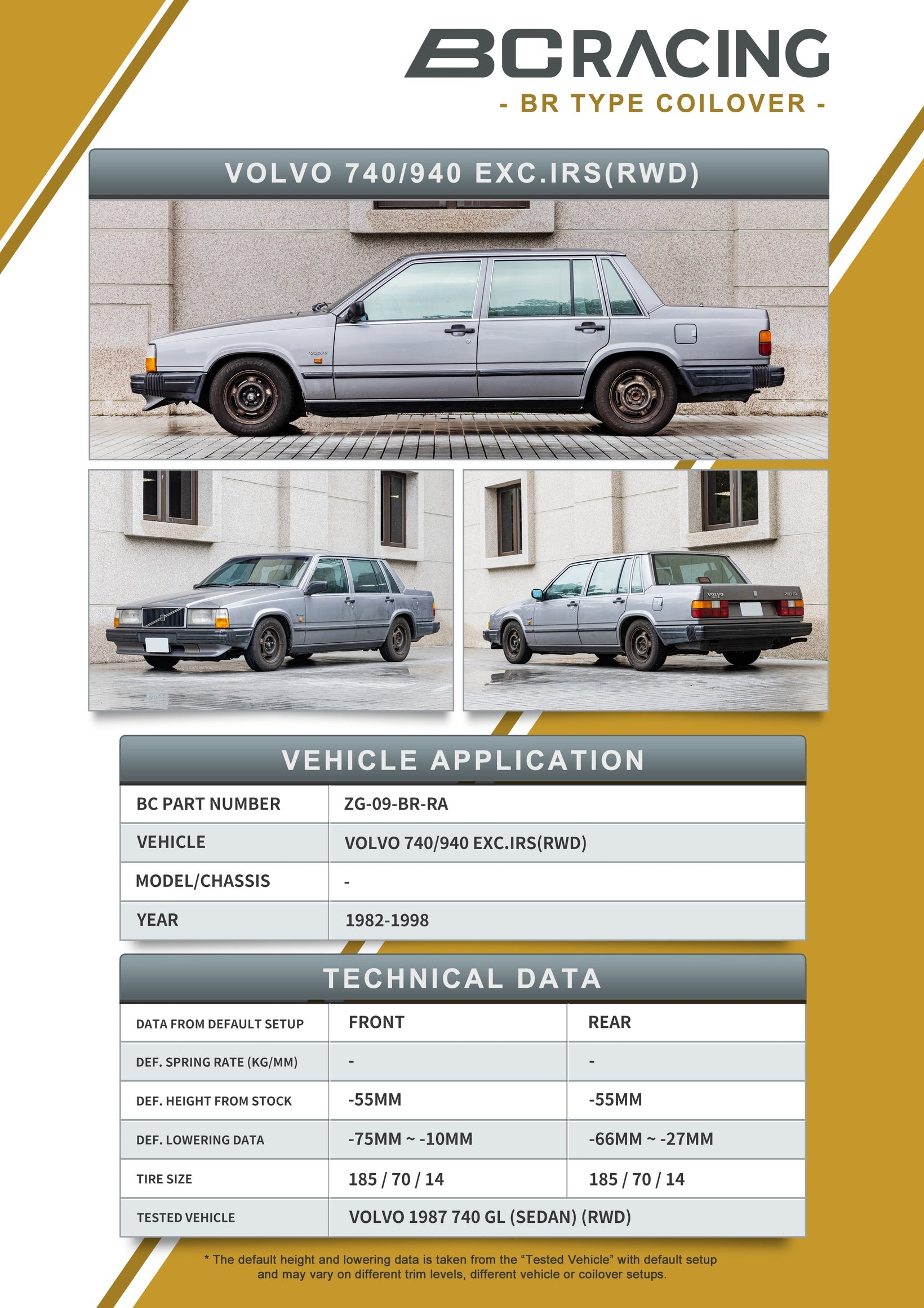 85-92 Volvo 740 (RWD - EXC. IRS) / 91-98 Volvo 940 (RWD - EXC. IRS) - ZG-09-BR-RA
