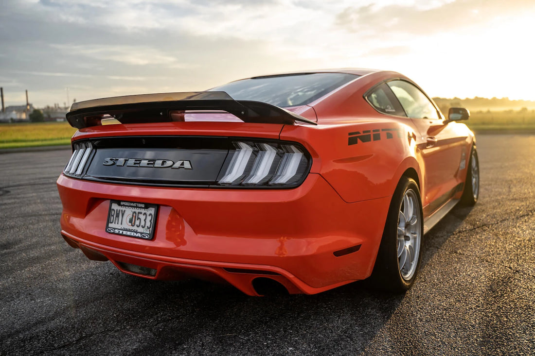 Mustang GT500 Style Spoiler w/ Tinted Wicker Bill - Gloss Black (2015-2023)