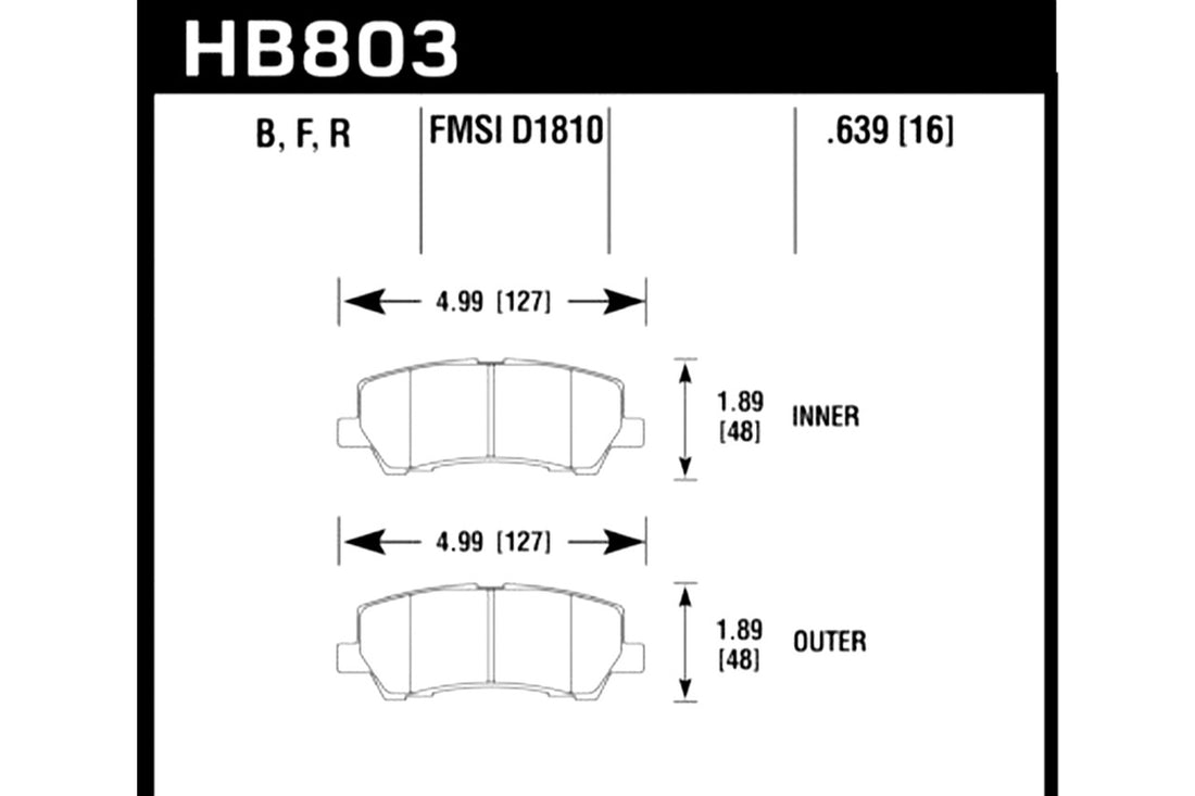 Hawk Mustang GT PP HPS 5.0 Rear Brake Pads (2015-2023)