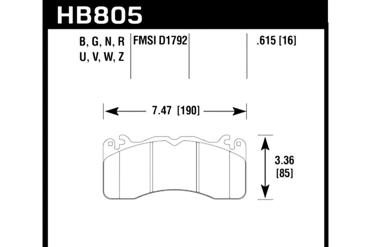 Hawk Mustang GT PP DTC-70 Front Brake Pads (2015-2023)