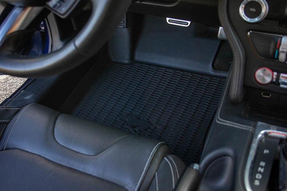 Ford Mustang All-Weather Floor Liners w/ Pony Logo (2015-2026)