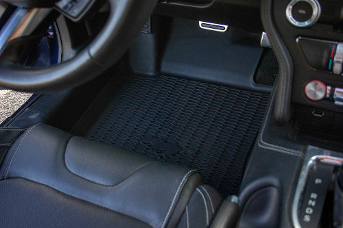 Ford Mustang All-Weather Floor Liners w/ Pony Logo (2015-2026)