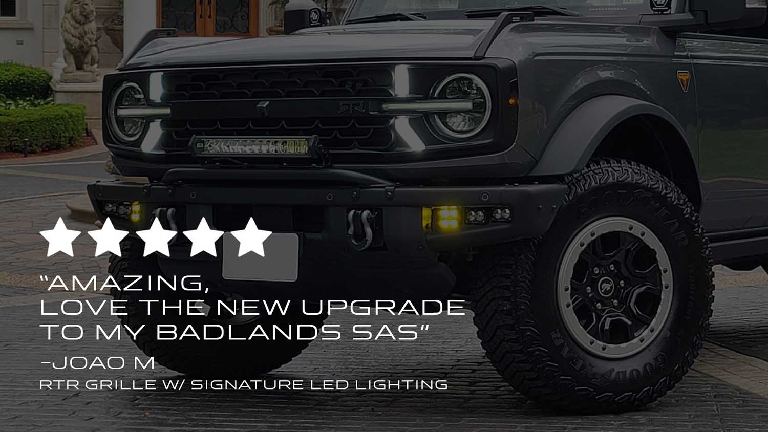 RTR Bronco Grille w/ Signature LED Lighting w/ 360 Camera (2021-2023)
