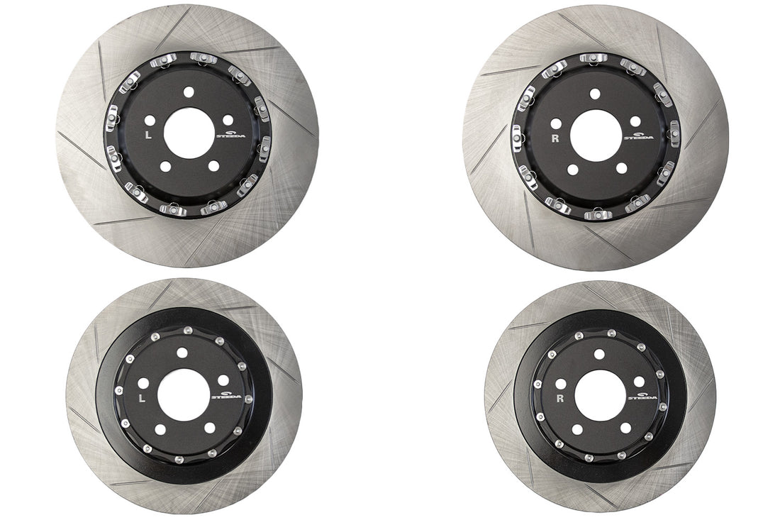 Steeda Mustang GT Performance Pack 380x34mm Front & 330x25mm Rear Two-Piece Rotor Set (2015-2023)