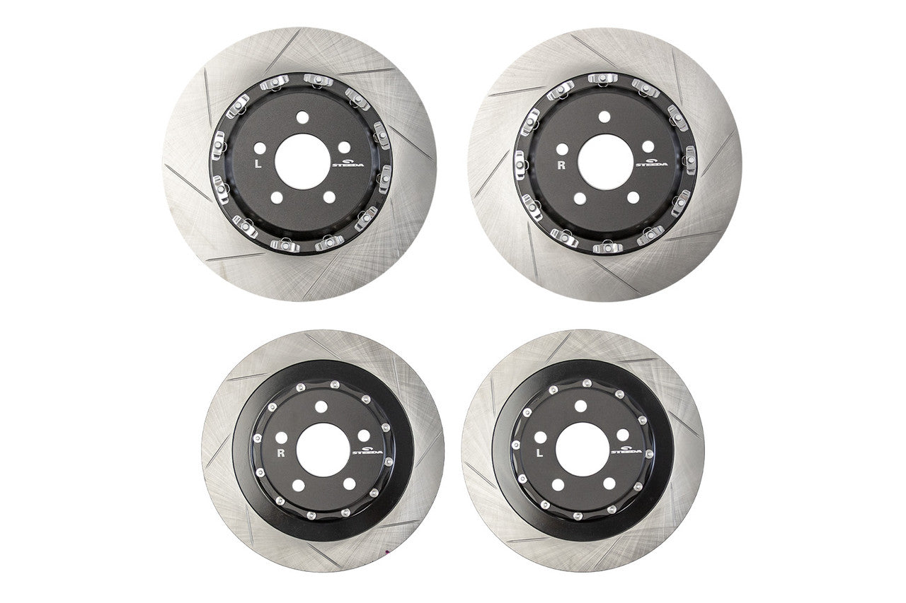 Steeda S550 Mustang GT Base/EcoBoost Performance Pack 352x32mm Front & 330x25mm Rear Two-Piece Rotor Set (2015-2023)