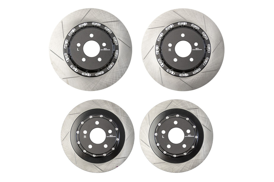 Steeda S550 Mustang GT Base/EcoBoost Performance Pack 352x32mm Front & 330x25mm Rear Two-Piece Rotor Set (2015-2023)