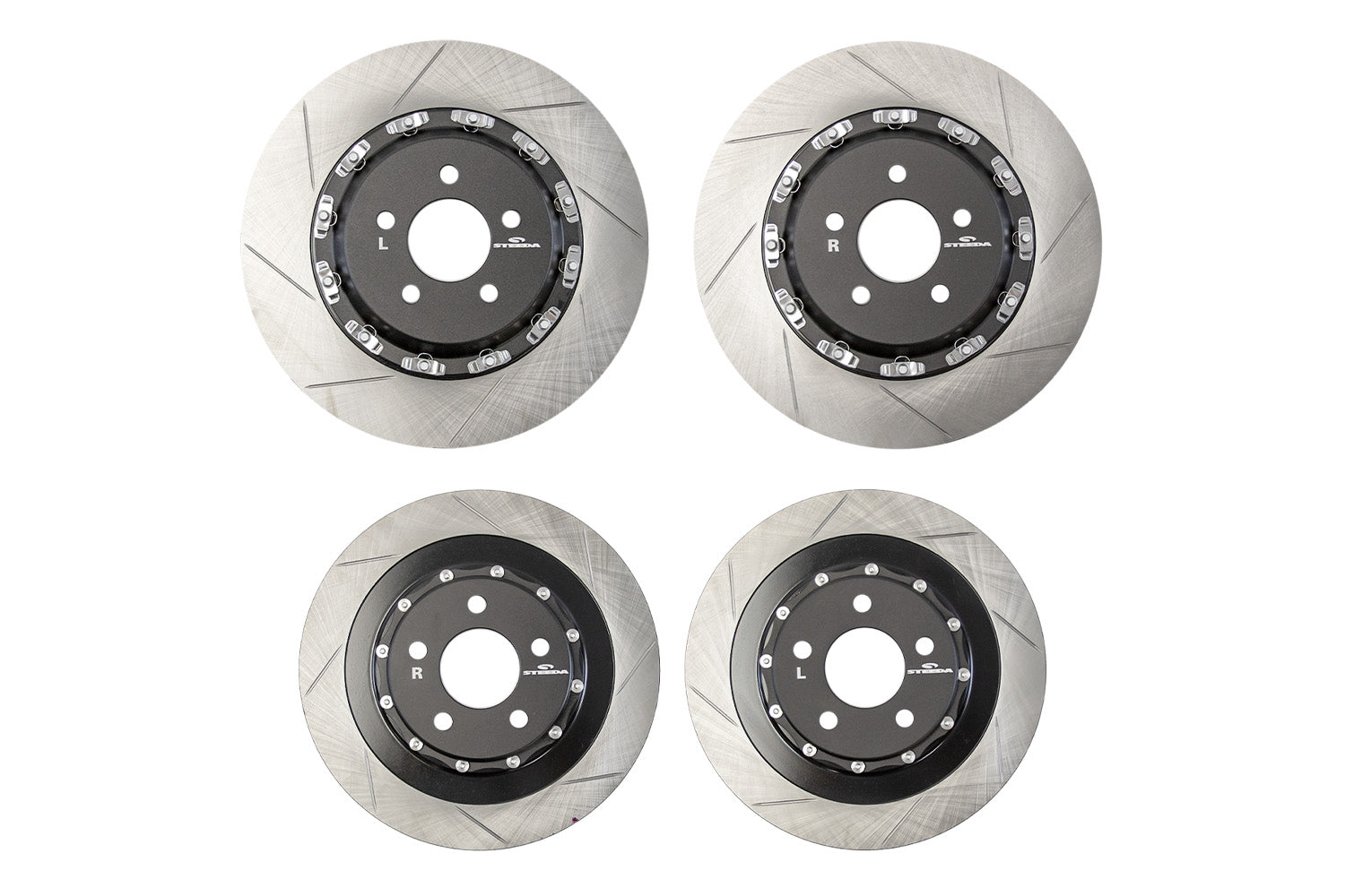 Steeda S550 Mustang GT Base/EcoBoost Performance Pack 352x32mm Front & 330x25mm Rear Two-Piece Rotor Set (2015-2023)