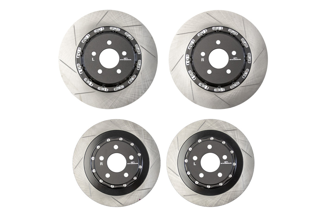 Steeda S550 Mustang GT Base/EcoBoost Performance Pack 352x32mm Front & 330x25mm Rear Two-Piece Rotor Set (2015-2023)