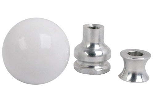 Steeda Mustang White Cue Ball Shift Knob w/ Collar (1979-2010)