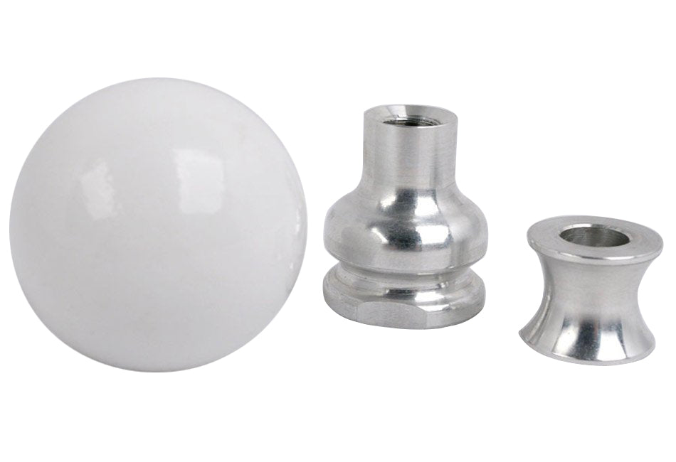 Steeda Mustang White Cue Ball Shift Knob w/ Collar (1979-2010)