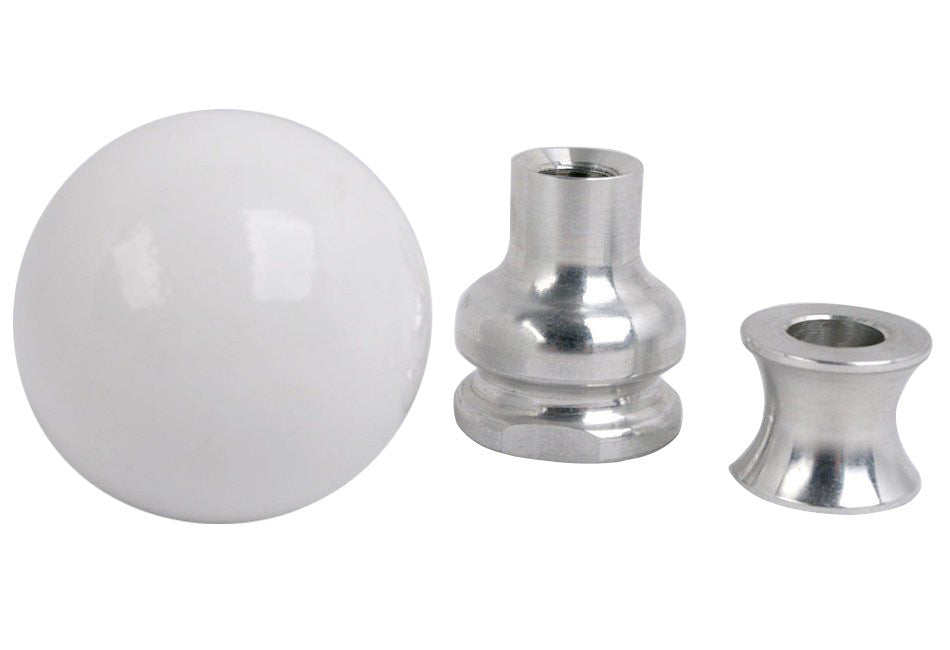 Steeda Mustang White Cue Ball Shift Knob w/ Collar (1979-2010)