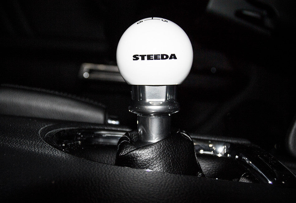 Steeda S550 Mustang 6-Speed White Shift Knob (2015-2023)