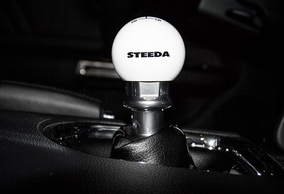 Steeda S550 Mustang 6-Speed White Shift Knob (2015-2023)