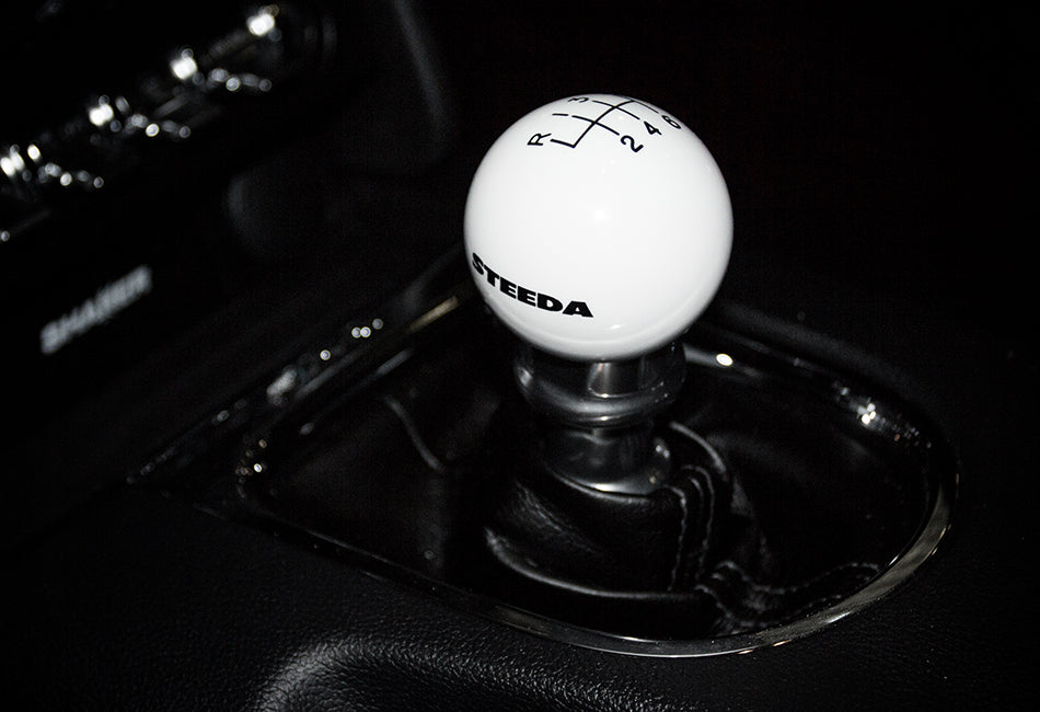 Steeda S550 Mustang 6-Speed White Shift Knob (2015-2023)