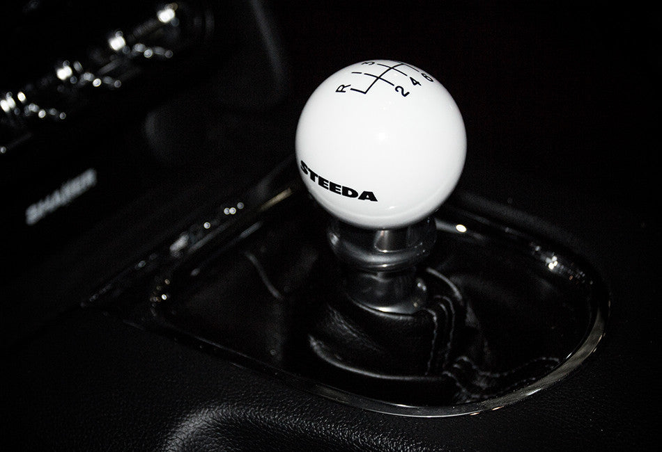 Steeda S550 Mustang 6-Speed White Shift Knob (2015-2023)