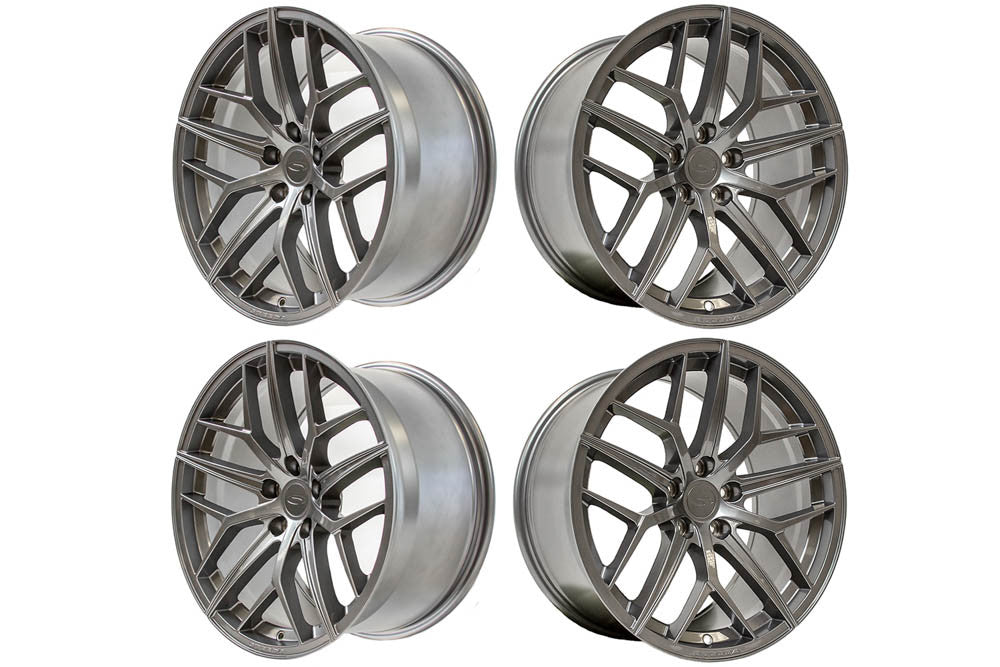 Steeda Mustang Trident Gloss Titanium Staggered Street Wheel Package - 19x10/11 (2005-2026)