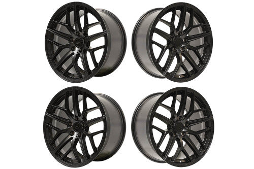 Steeda Mustang Trident Satin Black Staggered Street Wheel Package - 19x10/11 (2005-2026)