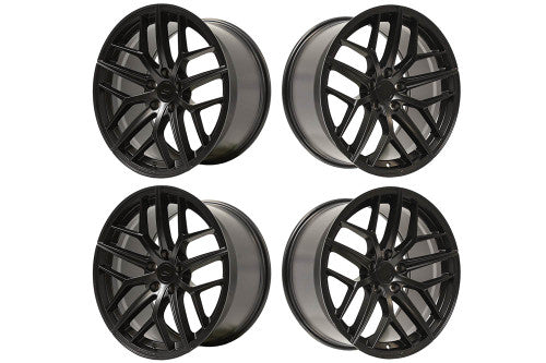Steeda Mustang Trident Satin Black Square Wheel Package - 19x10 (2005-2026)